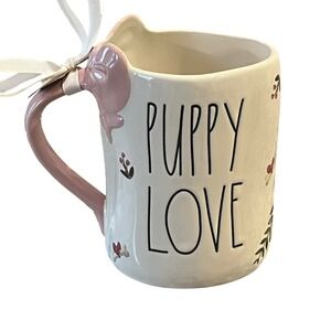New‎ Rae Dunn x Disney LADY Lady and the Tramp PUPPY LOVE 18oz Mug Bow Handle